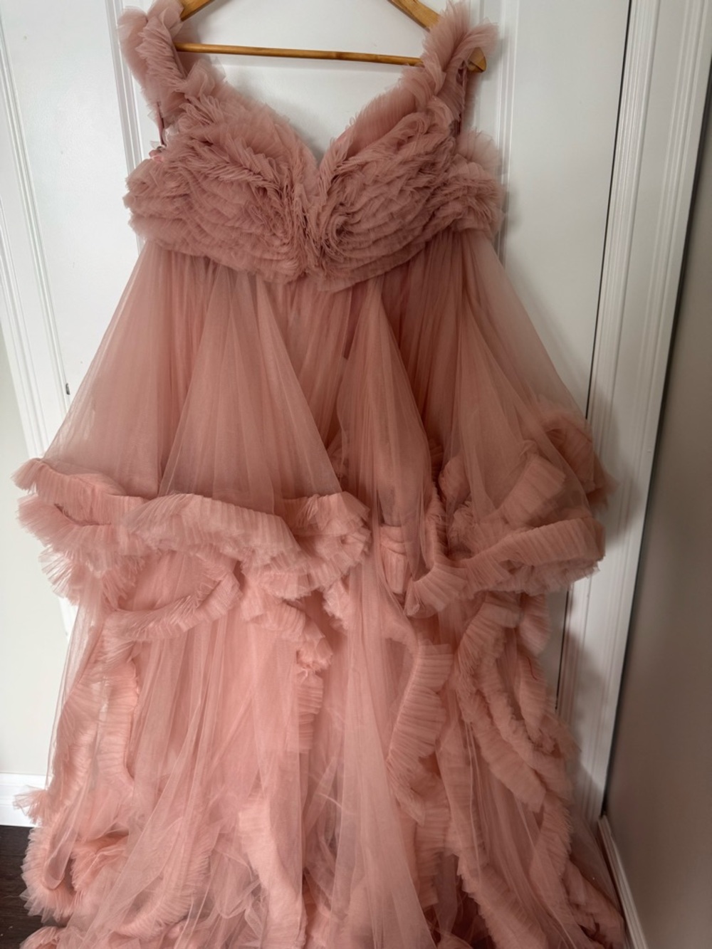 Blush Pink Ruffle Tulle Dress